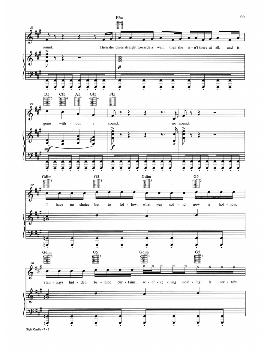 Night Castle Night Castle Piano, Vocal, Guitar scores gallery preview page 3