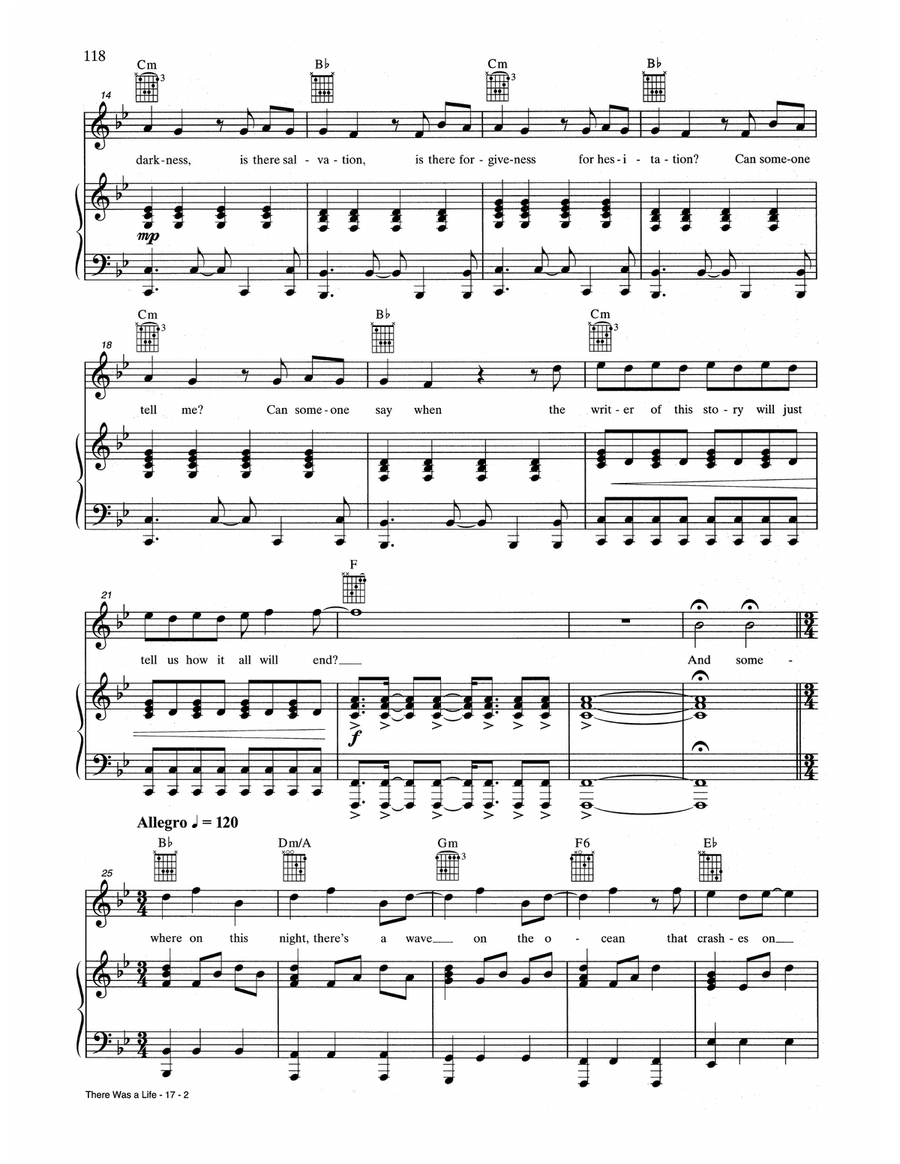 There Was A Life There Was A Life Piano, Vocal, Guitar scores gallery preview page 2