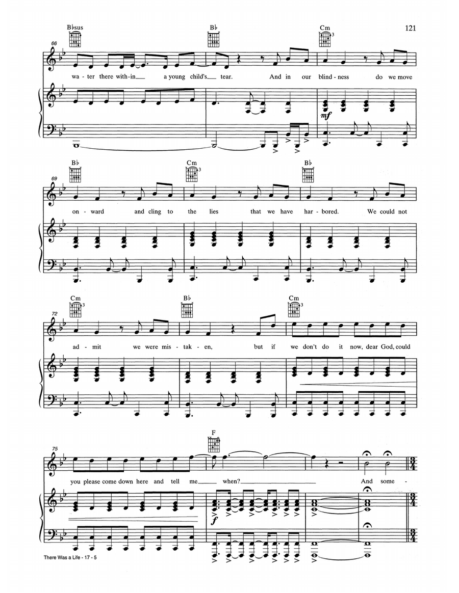 There Was A Life There Was A Life Piano, Vocal, Guitar scores gallery preview page 5