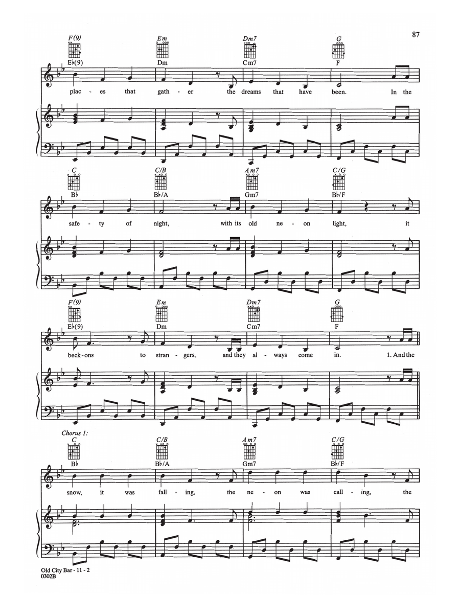 Old City Bar Old City Bar Piano, Vocal, Guitar scores gallery preview page 2