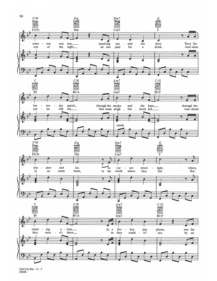 Old City Bar Old City Bar Piano, Vocal, Guitar scores gallery preview page 5