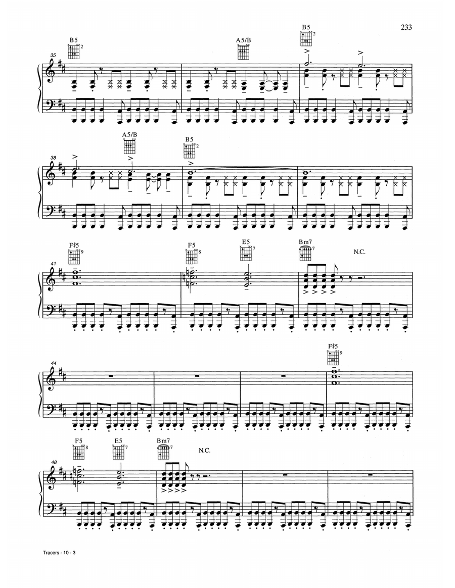 Tracers Tracers Piano, Vocal, Guitar scores gallery preview page 3