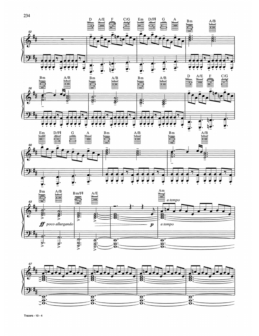 Tracers Tracers Piano, Vocal, Guitar scores gallery preview page 4