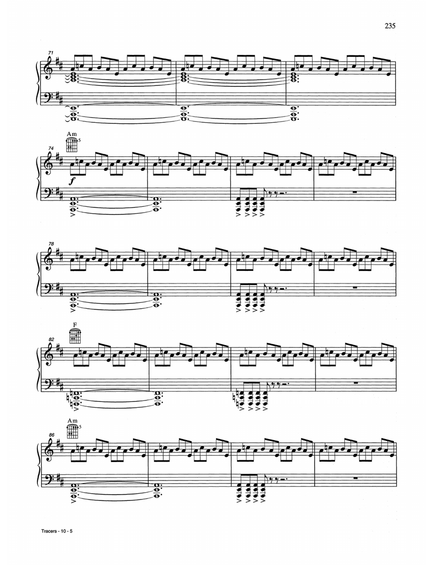 Tracers Tracers Piano, Vocal, Guitar scores gallery preview page 5