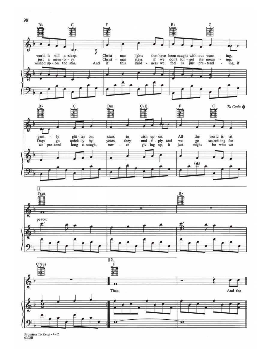 Promises To Keep Piano, Vocal, Guitar scores gallery preview page 2