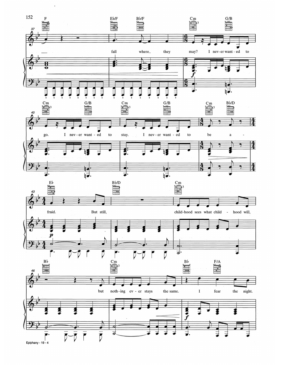 Epiphany Epiphany Piano, Vocal, Guitar scores gallery preview page 4