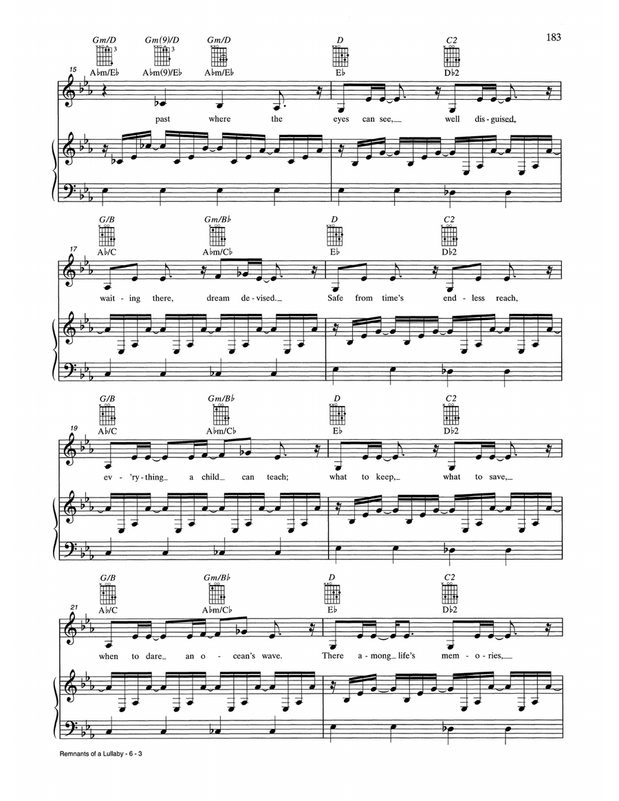 Remnants Of A Lullaby Remnants Of A Lullaby Piano, Vocal, Guitar scores gallery preview page 3