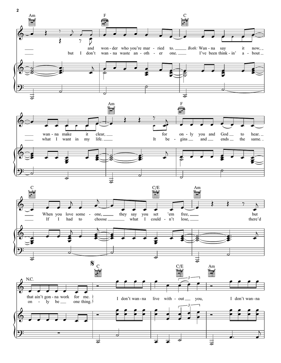 Nobody But You (duet with Gwen Stefani) Piano, Vocal, Guitar scores gallery preview page 2