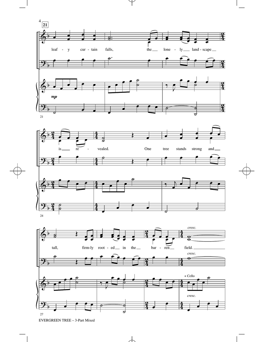 Evergreen Tree Evergreen Tree 3-Part scores gallery preview page 3