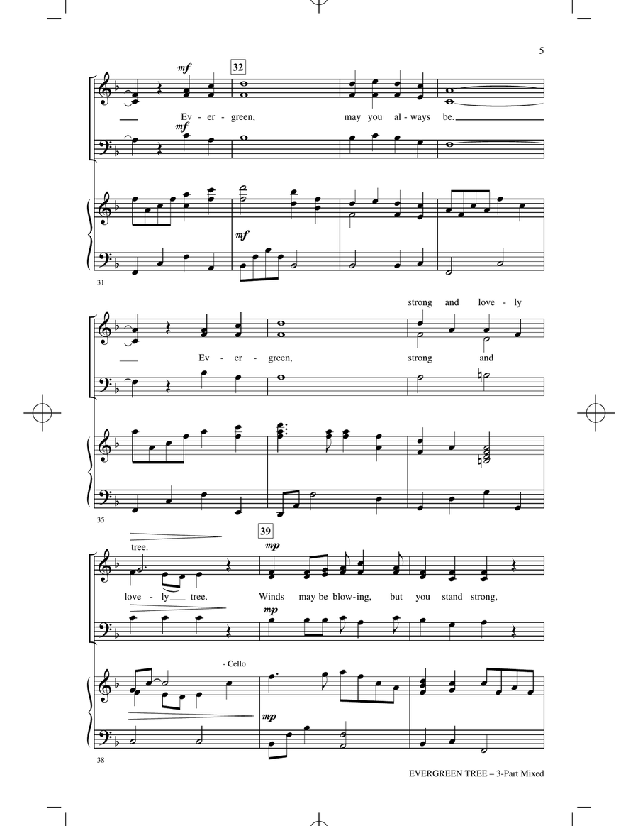 Evergreen Tree Evergreen Tree 3-Part scores gallery preview page 4
