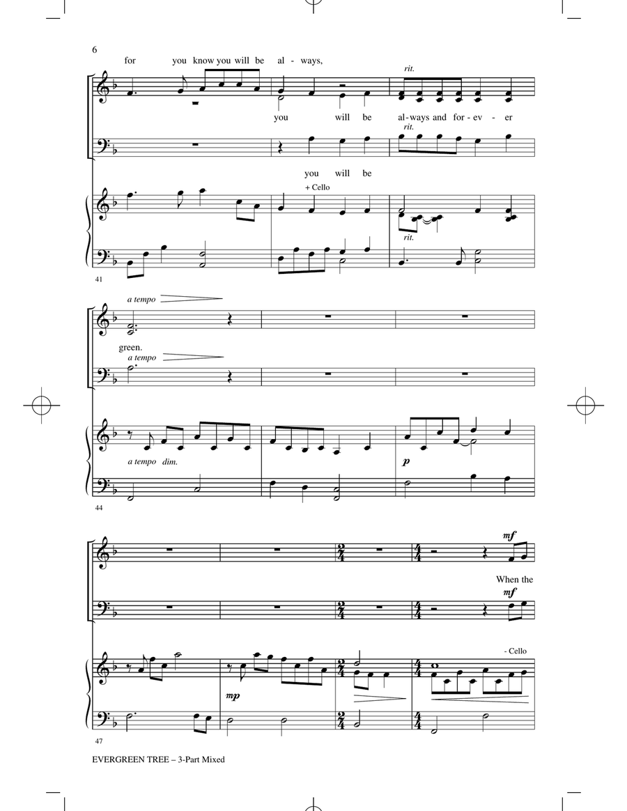 Evergreen Tree Evergreen Tree 3-Part scores gallery preview page 5