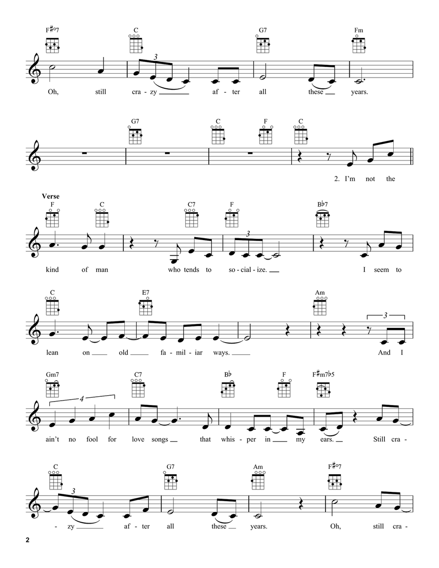 Still Crazy After All These Years Ukulele scores gallery preview page 2