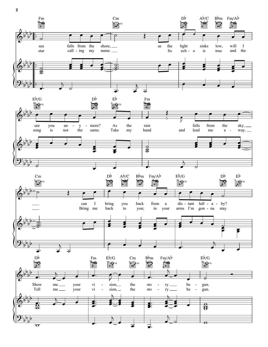 Across The Universe Of Time Piano, Vocal, Guitar scores gallery preview page 2