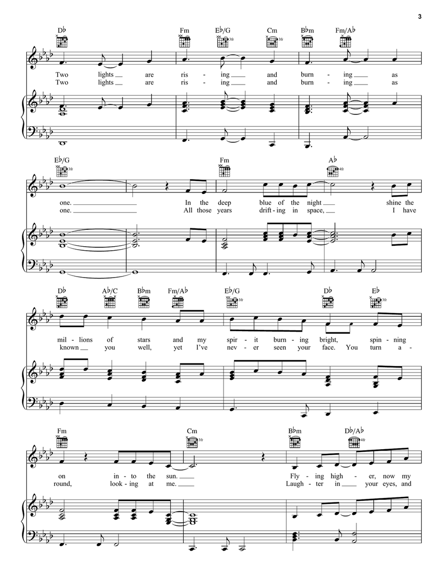 Across The Universe Of Time Piano, Vocal, Guitar scores gallery preview page 3