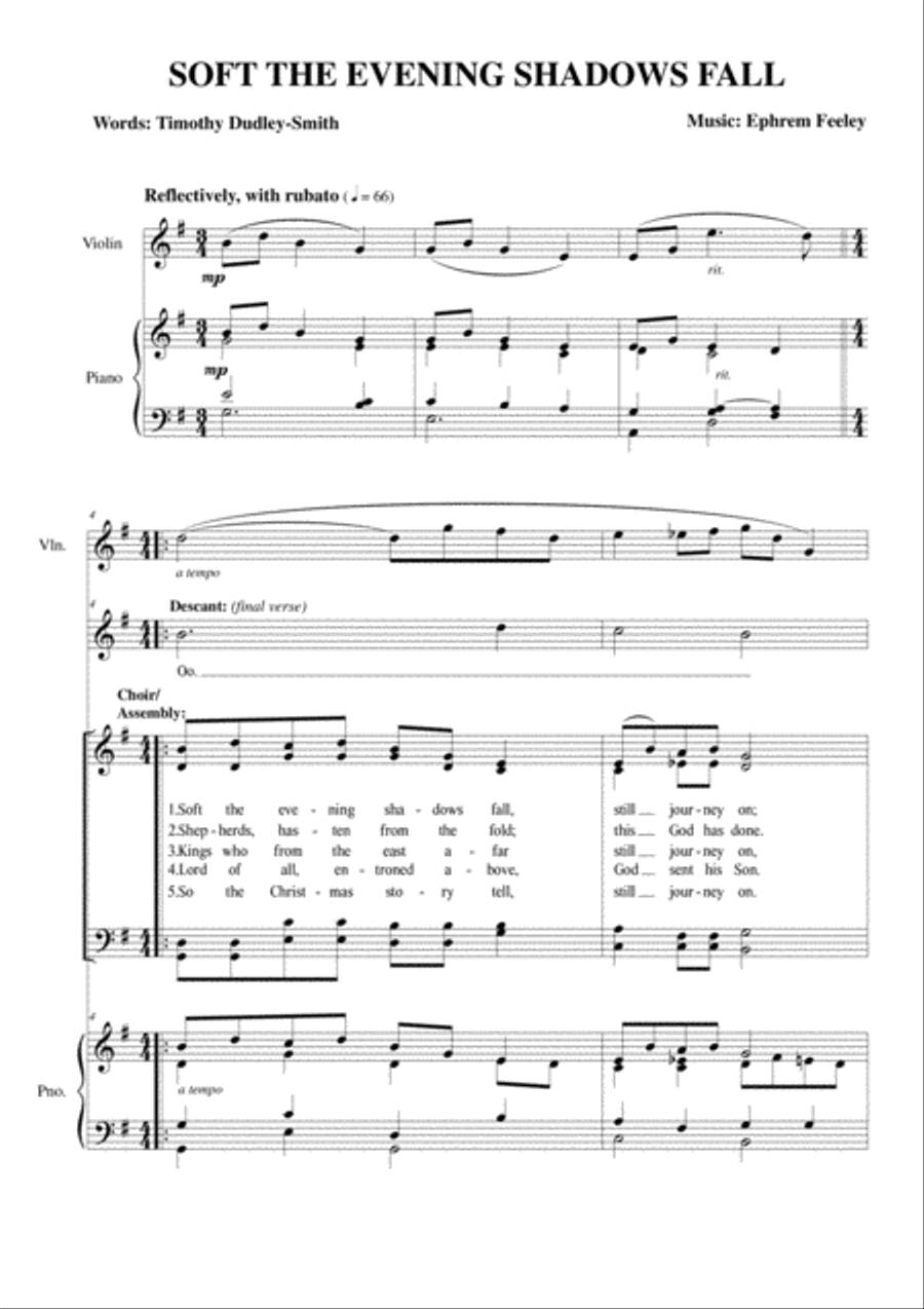 Soft the Evening Shadows Fall Choir scores gallery preview page 2