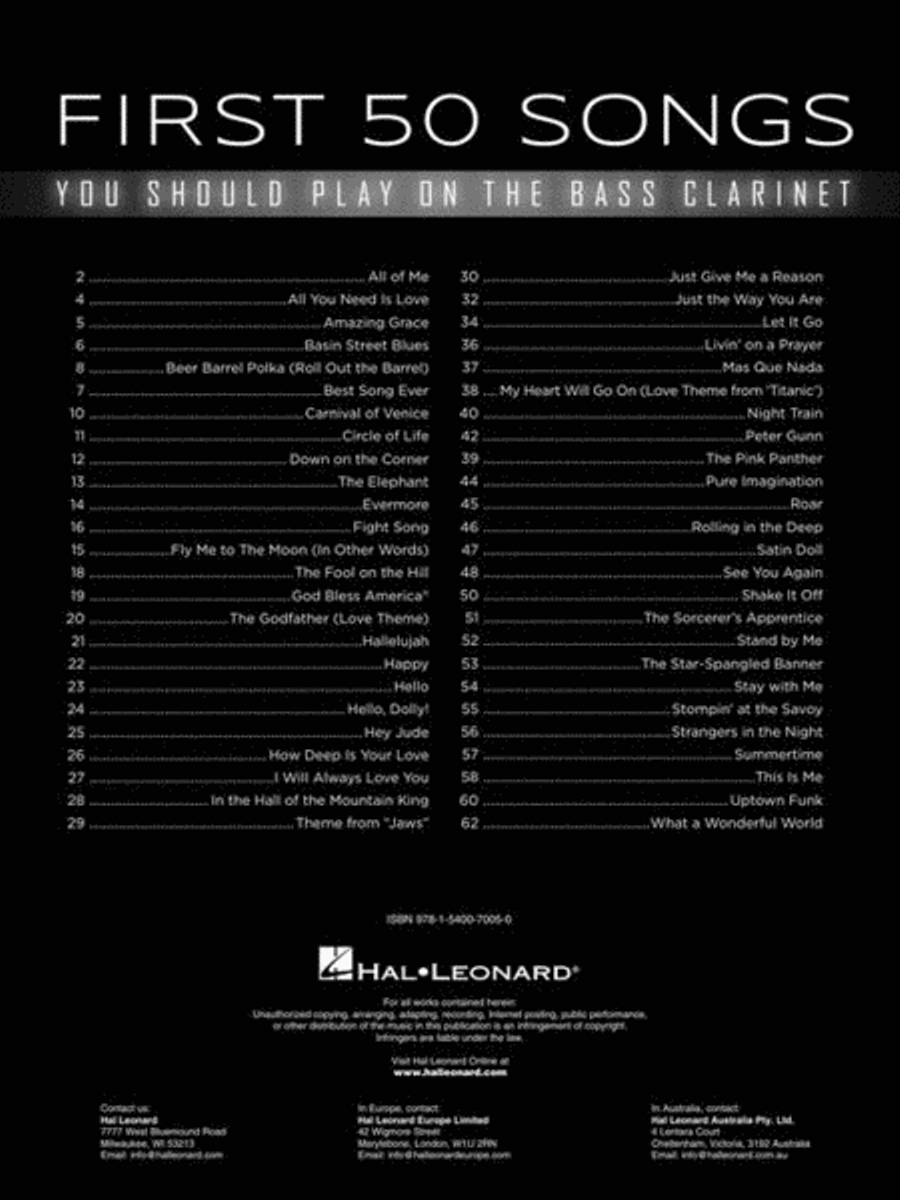First 50 Songs You Should Play on Bass Clarinet Bass Clarinet scores gallery preview page 3