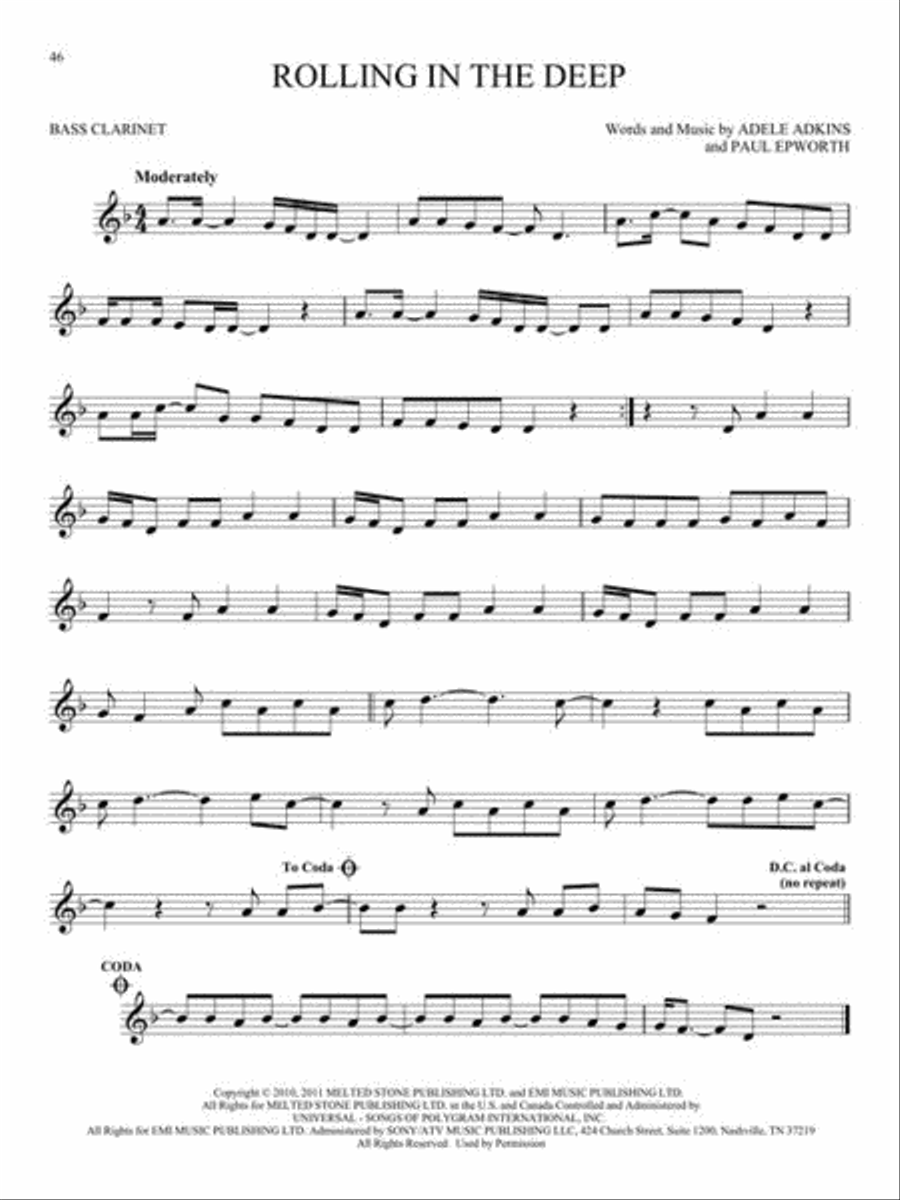 First 50 Songs You Should Play on Bass Clarinet Bass Clarinet scores gallery preview page 6