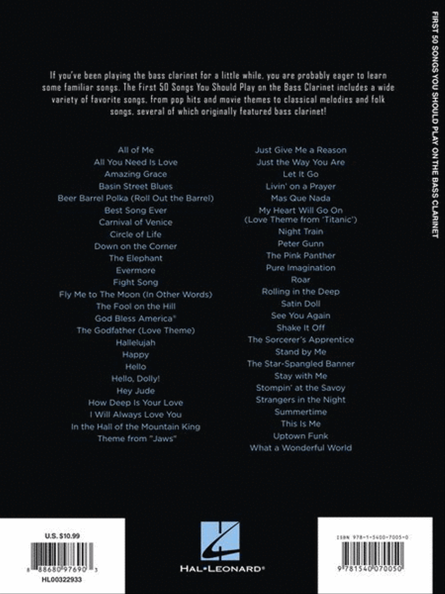 First 50 Songs You Should Play on Bass Clarinet Bass Clarinet scores gallery preview page 7