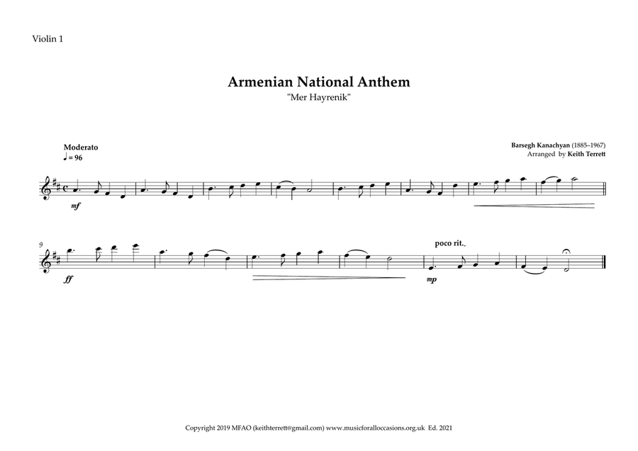 Armenian National Anthem for String Orchestra (MFAO World National Anthem Series) String Orchestra scores gallery preview page 4
