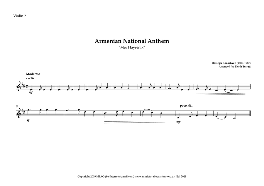 Armenian National Anthem for String Orchestra (MFAO World National Anthem Series) String Orchestra scores gallery preview page 5