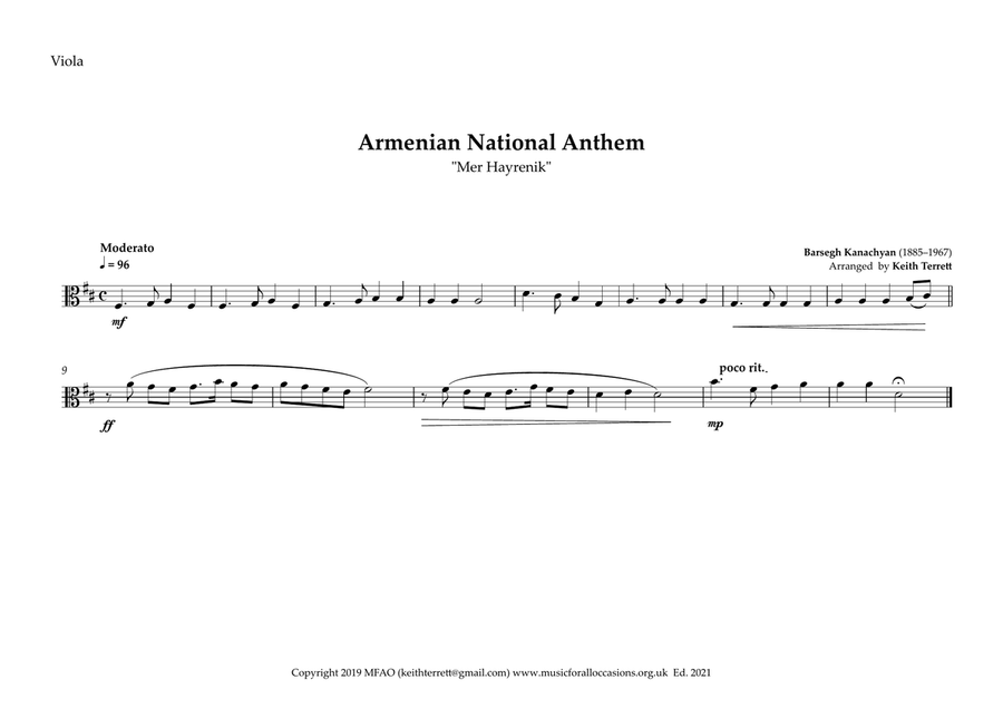 Armenian National Anthem for String Orchestra (MFAO World National Anthem Series) String Orchestra scores gallery preview page 6
