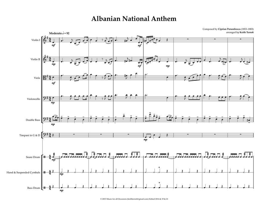 Albanian National Anthem for String Orchestra (World National Anthem Series) String Orchestra scores gallery preview page 2