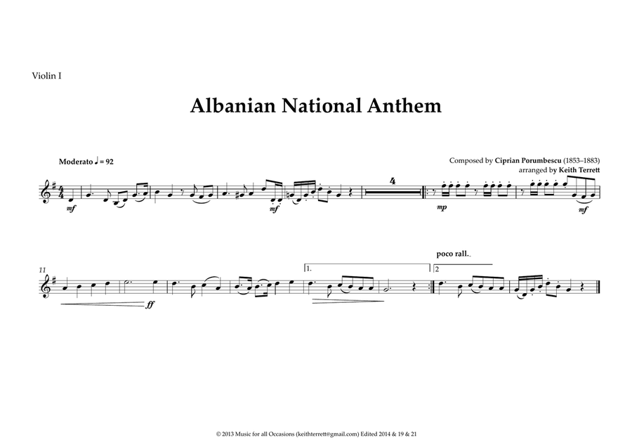 Albanian National Anthem for String Orchestra (World National Anthem Series) String Orchestra scores gallery preview page 5