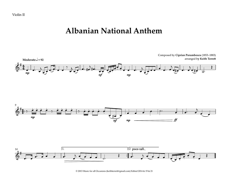 Albanian National Anthem for String Orchestra (World National Anthem Series) String Orchestra scores gallery preview page 6