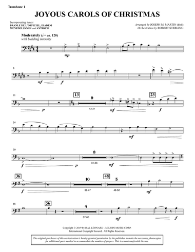 Joyous Carols of Christmas (Full Orchestra) - Trombone 1