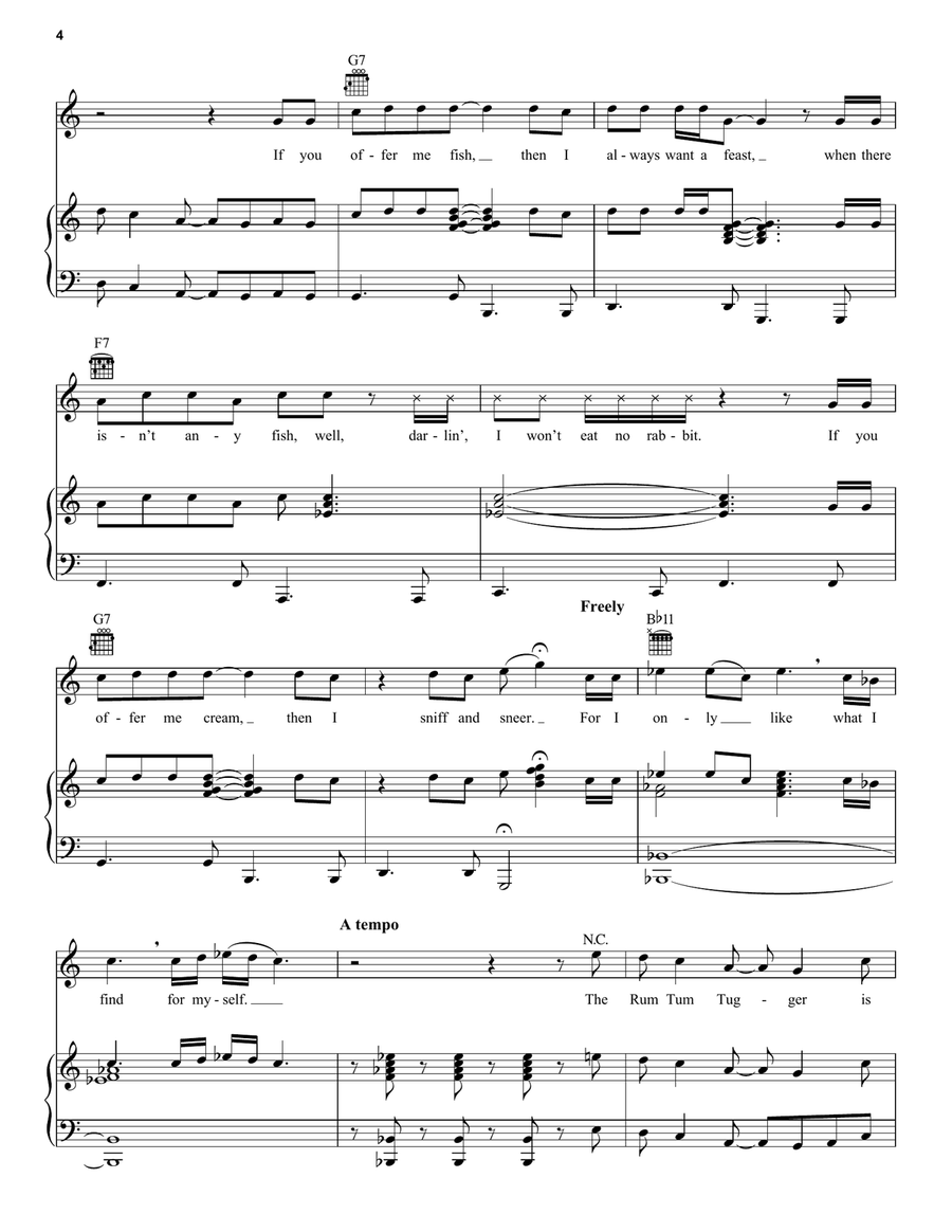The Rum Tum Tugger (from the Motion Picture Cats) Piano, Vocal, Guitar scores gallery preview page 4