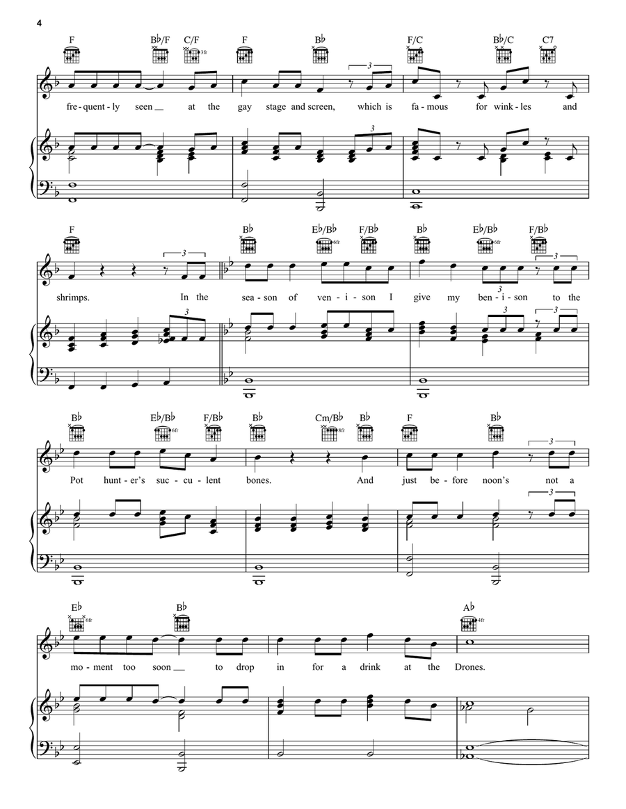 Bustopher Jones: The Cat About Town (from the Motion Picture Cats) Piano, Vocal, Guitar scores gallery preview page 4