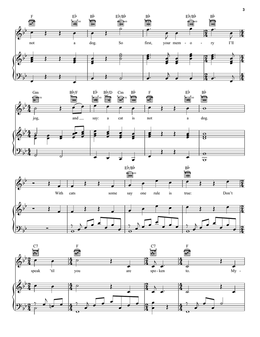 The Ad-dressing Of Cats (from the Motion Picture Cats) Piano, Vocal, Guitar scores gallery preview page 3