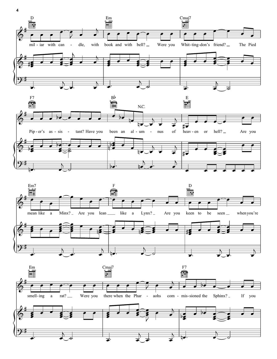 Jellicle Songs For Jellicle Cats (from the Motion Picture Cats) Piano, Vocal, Guitar scores gallery preview page 4