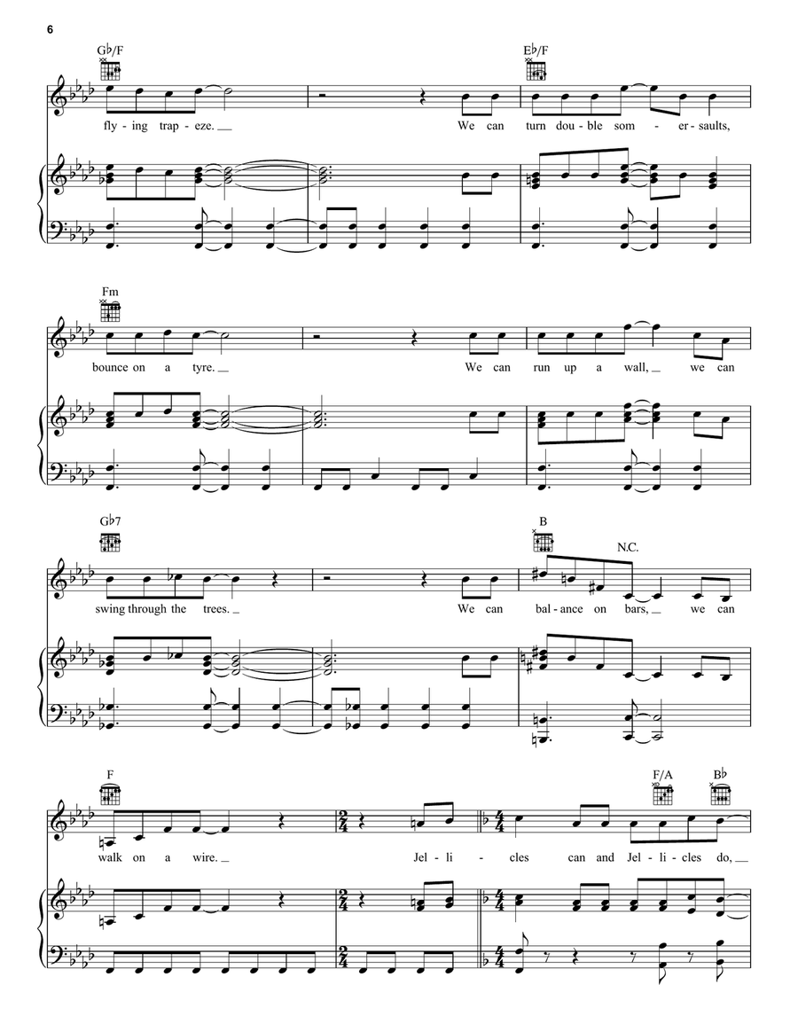 Jellicle Songs For Jellicle Cats (from the Motion Picture Cats) Piano, Vocal, Guitar scores gallery preview page 6