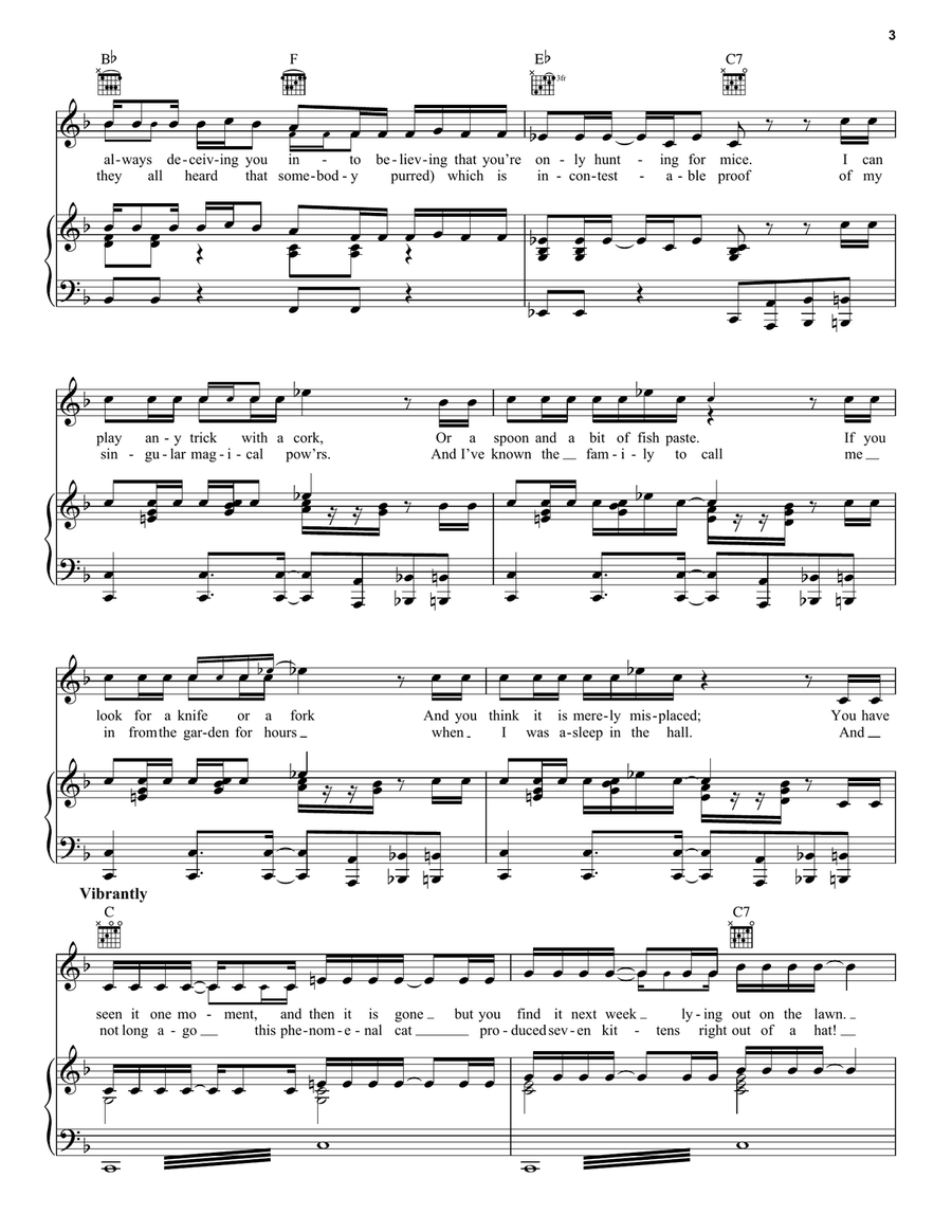 Mr. Mistoffelees (from the Motion Picture Cats) Piano, Vocal, Guitar scores gallery preview page 3