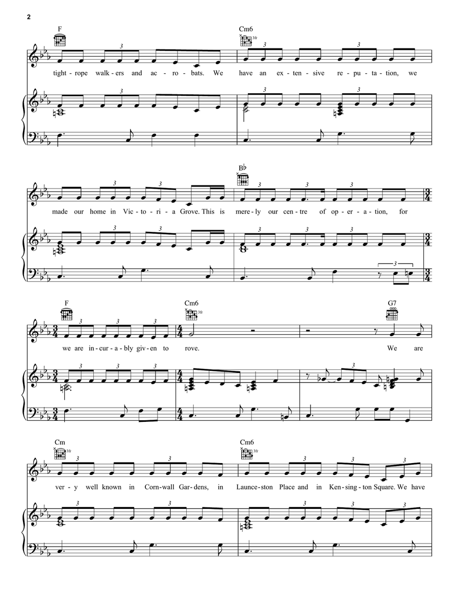 Mungojerrie And Rumpleteazer (from the Motion Picture Cats) Piano, Vocal, Guitar scores gallery preview page 2