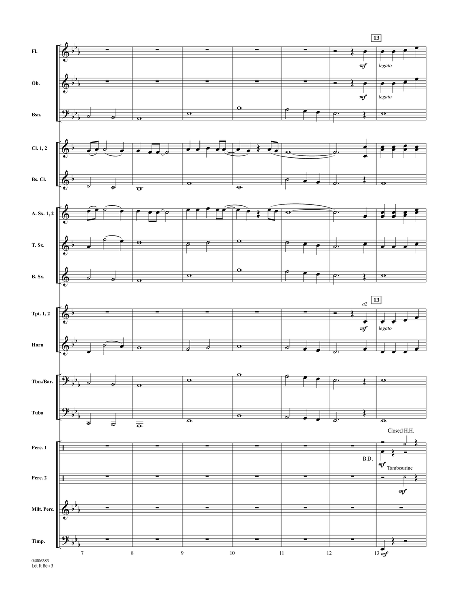 Let It Be (arr. Robert Longfield) - Conductor Score (Full Score) Concert Band scores gallery preview page 3