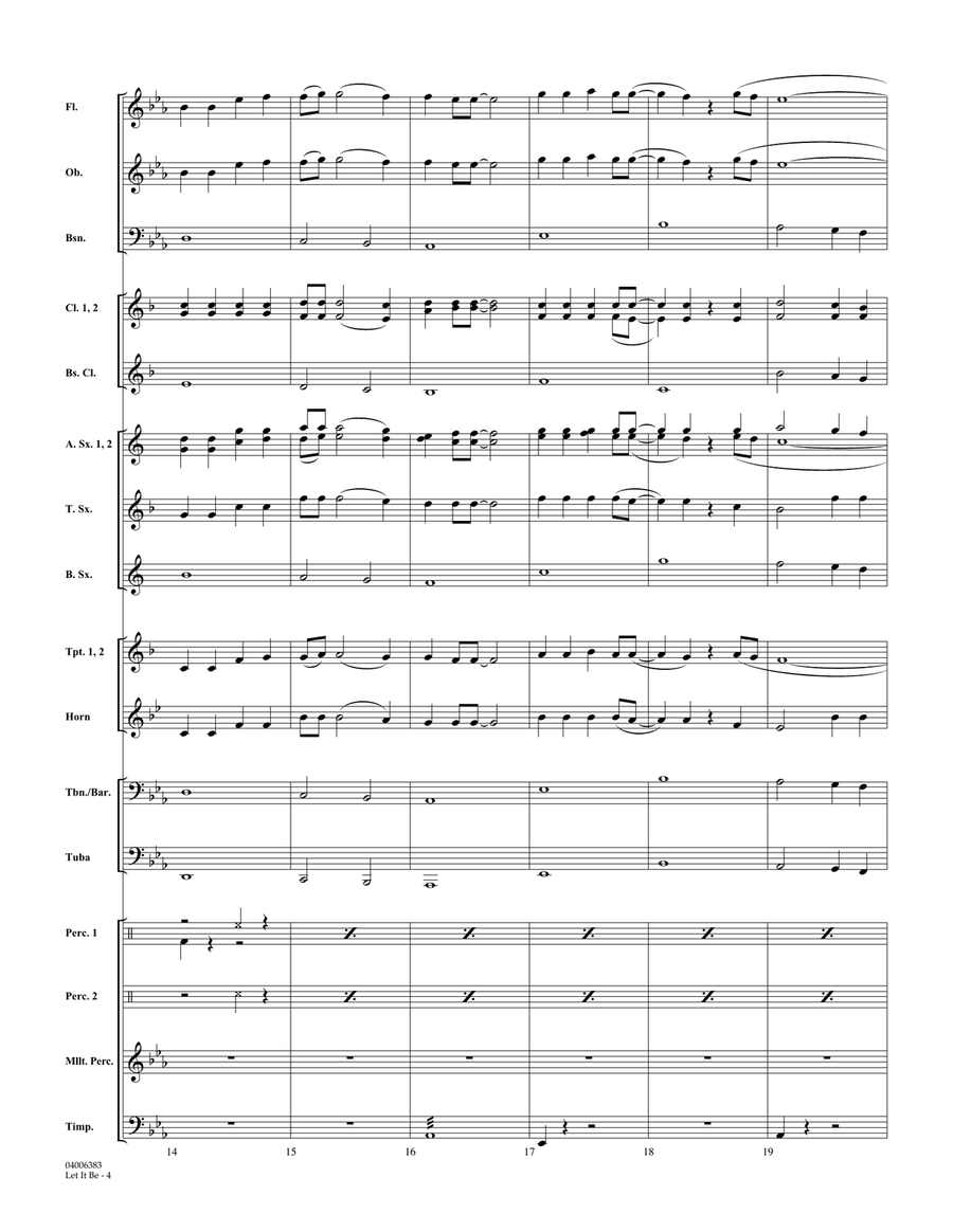 Let It Be (arr. Robert Longfield) - Conductor Score (Full Score) Concert Band scores gallery preview page 4