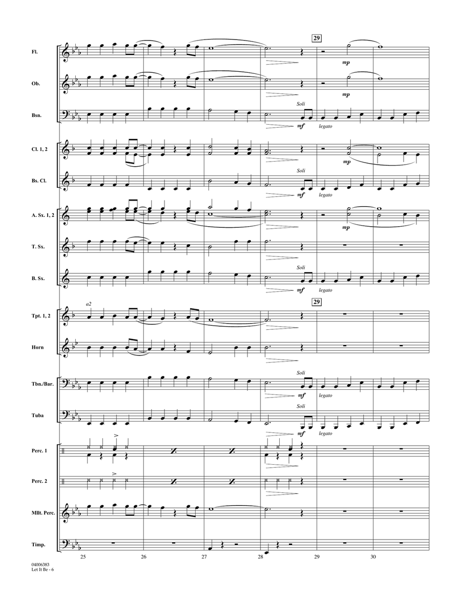 Let It Be (arr. Robert Longfield) - Conductor Score (Full Score) Concert Band scores gallery preview page 6