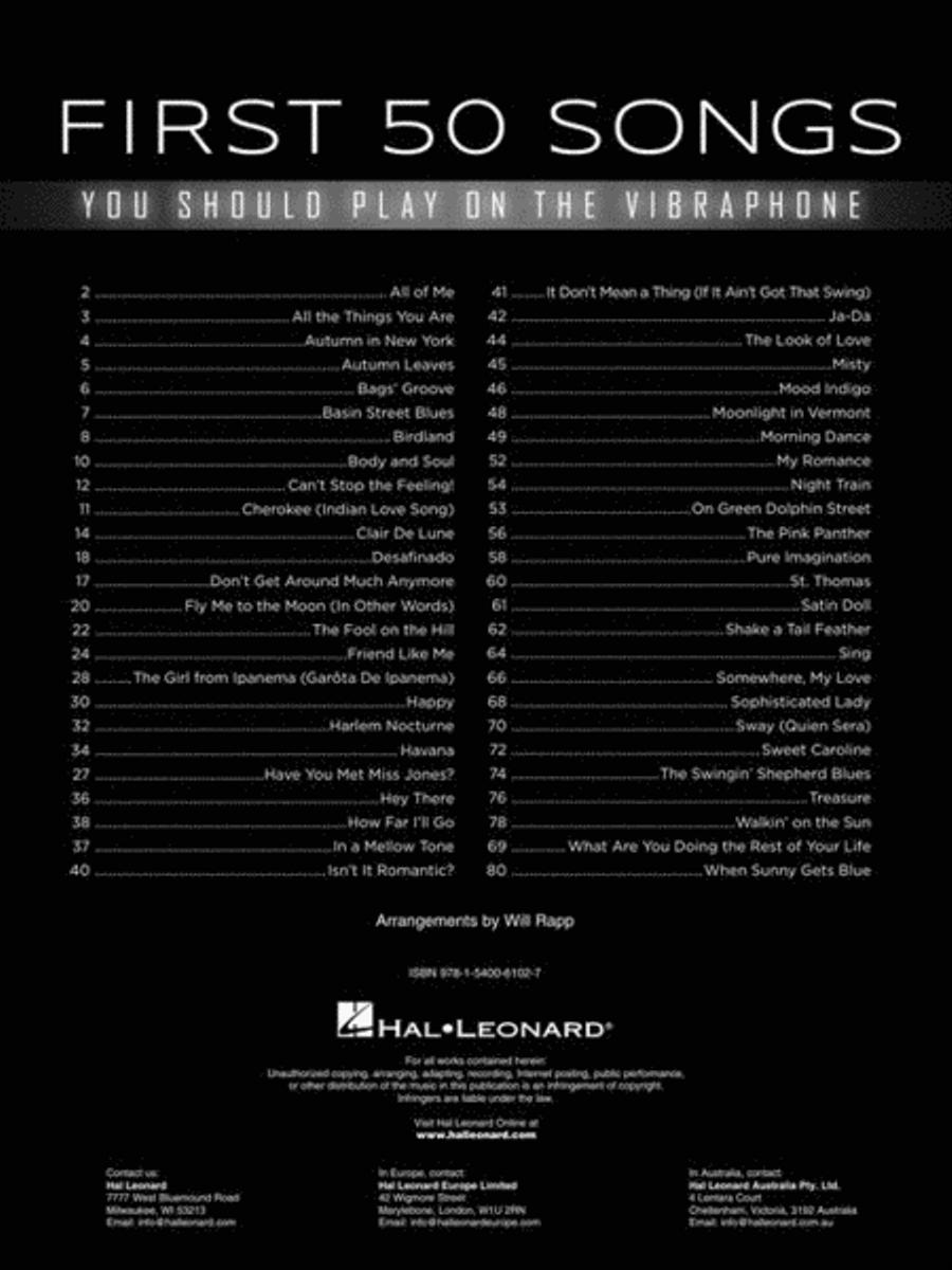 First 50 Songs You Should Play on Vibraphone Vibraphone scores gallery preview page 3