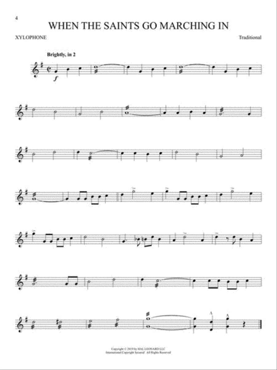 First 50 Songs You Should Play on Xylophone Percussion scores gallery preview page 5