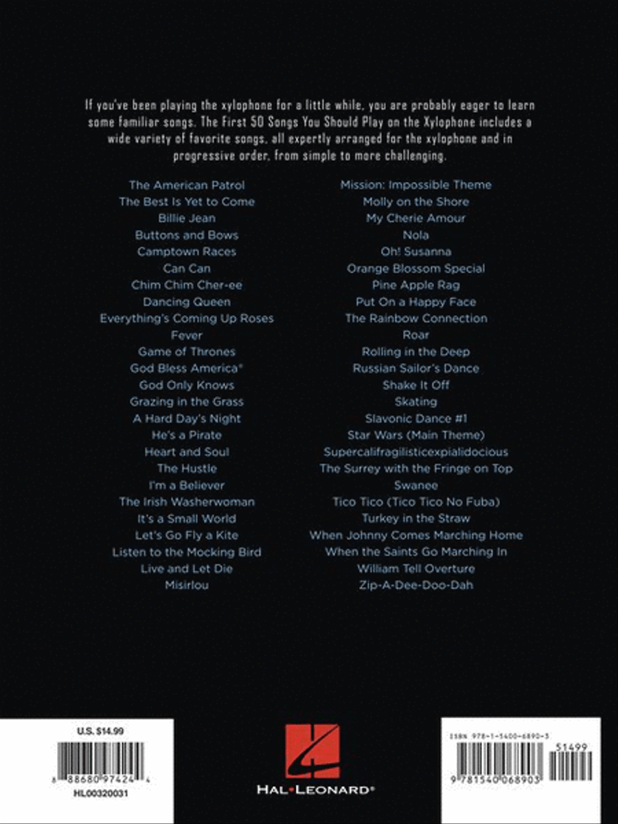First 50 Songs You Should Play on Xylophone Percussion scores gallery preview page 8