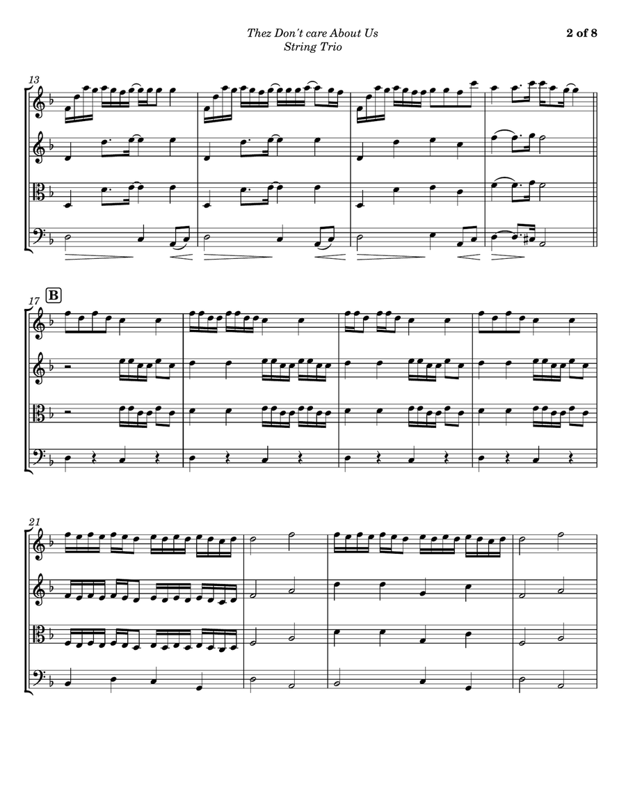 They Don't Care About Us String Trio scores gallery preview page 2
