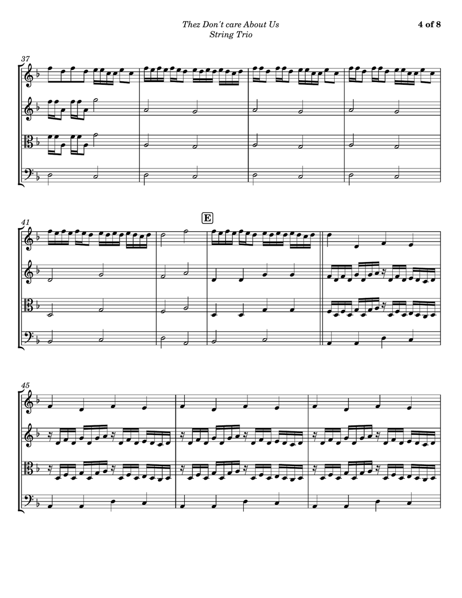 They Don't Care About Us String Trio scores gallery preview page 4