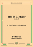 Beethoven-Trio in G Major,for Piano,Flute and Clarinet,WoO 37
