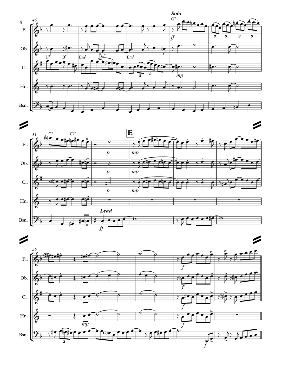 It Had to Be You (for Woodwind Quintet) Woodwind Quintet scores gallery preview page 5