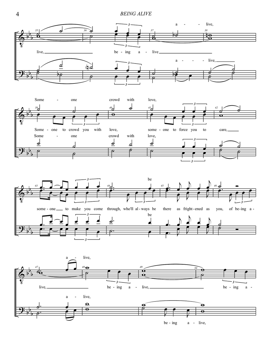 Being Alive Being Alive TTBB scores gallery preview page 4