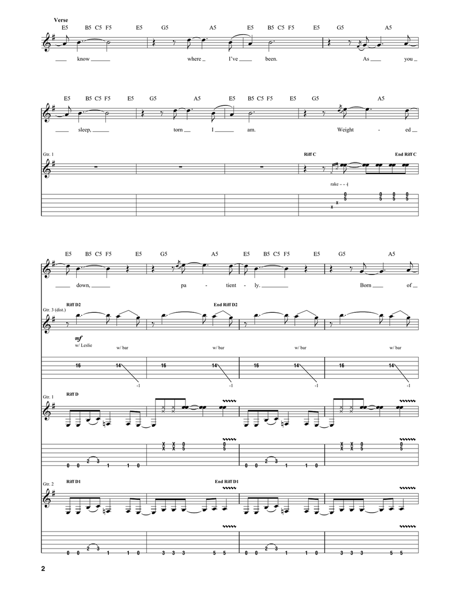 The Everlasting Gaze The Everlasting Gaze Guitar Tablature scores gallery preview page 2