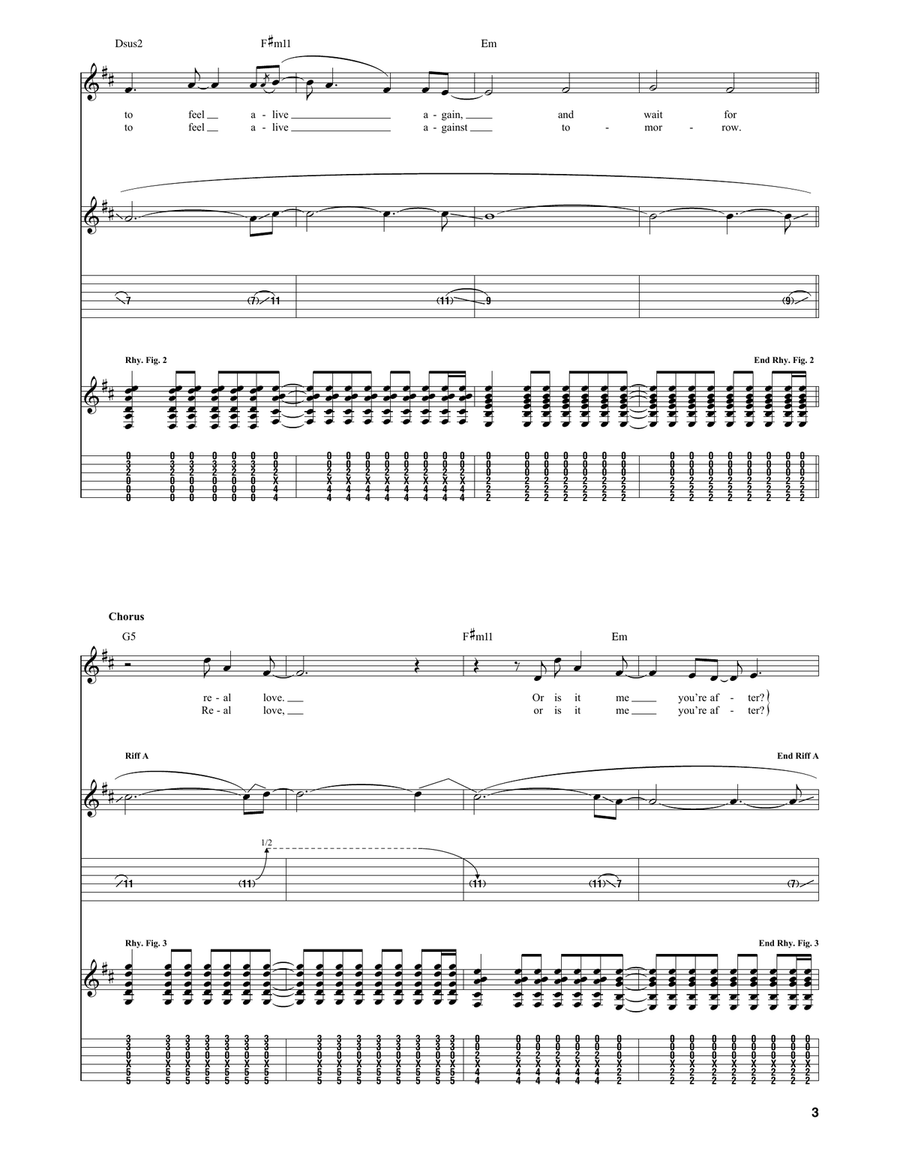 Real Love Real Love Guitar Tablature scores gallery preview page 3