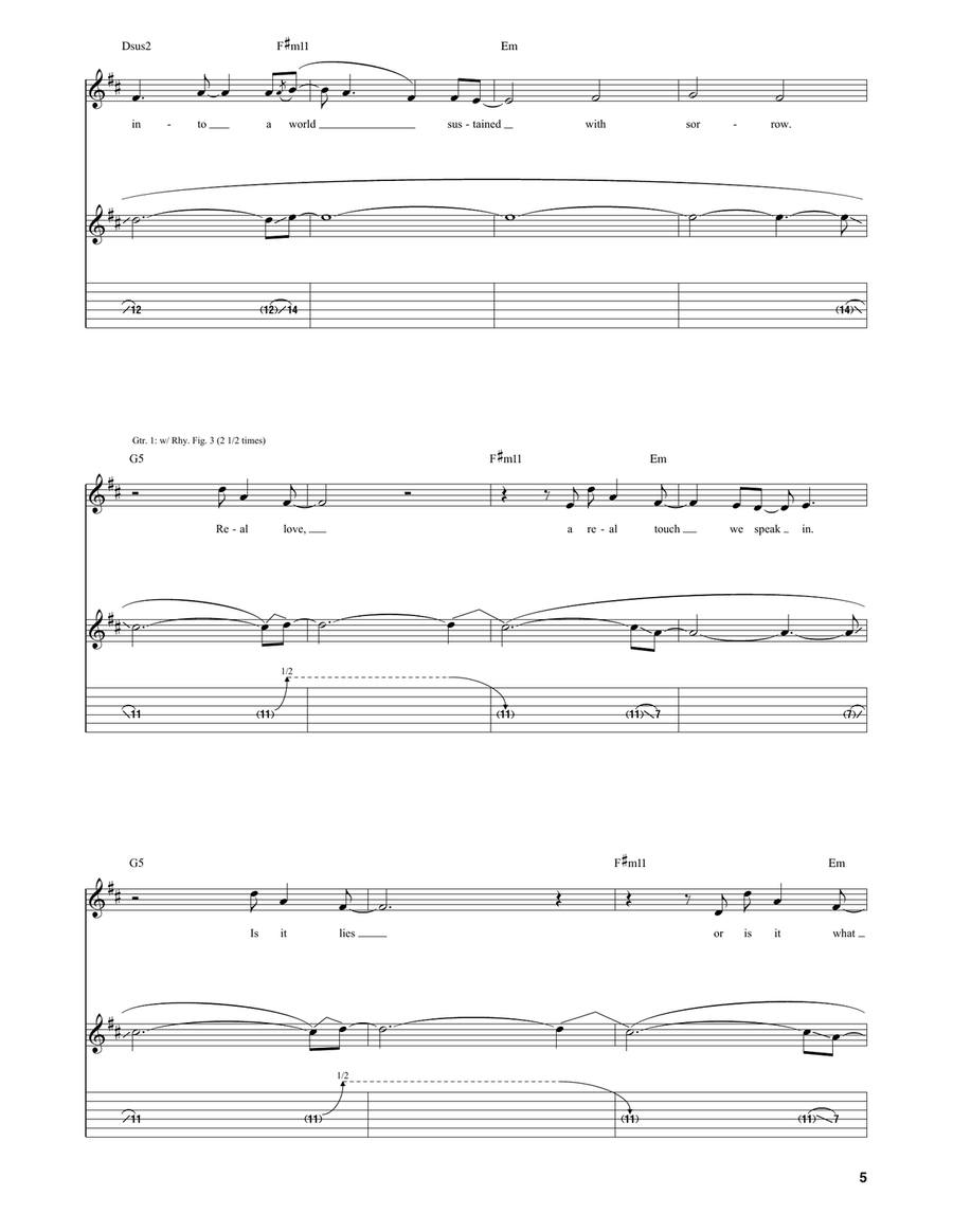 Real Love Real Love Guitar Tablature scores gallery preview page 5